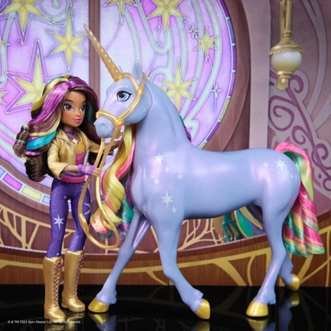 Unicorn Academy Leuchtendes Einhorn Wildstar mit Puppe Sophia 24cm