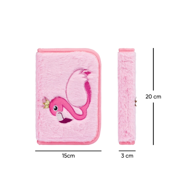 Weiches Plüschdesign mit Flamingo-Motiv