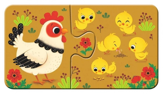 Erste Puzzles Tiere und ihre Jungen