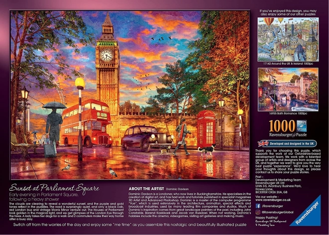 Puzzle Sonnenuntergang über dem Parlamentsplatz London 1000 Teile