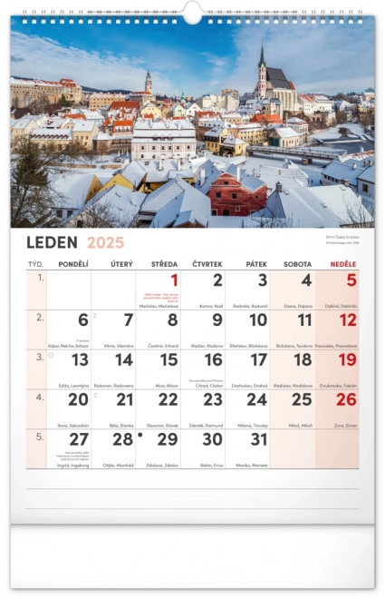 Notique Wandkalender Malerische Ecken von Tschechien 2025