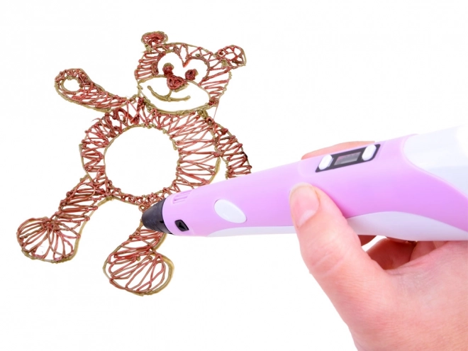 Magischer 3D-Stift mit Filamenten – Rosa