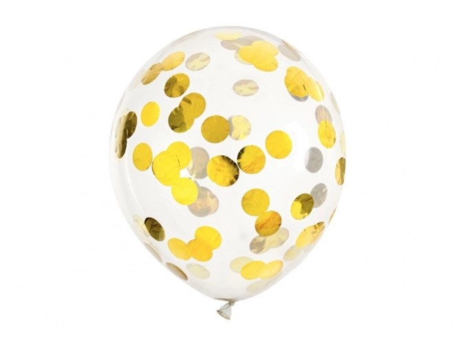 Transparente Ballons mit Gold Konfetti 30cm 6 Stück