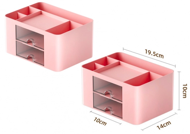 Schreibtisch-Organizer mit Schubladen Rosa