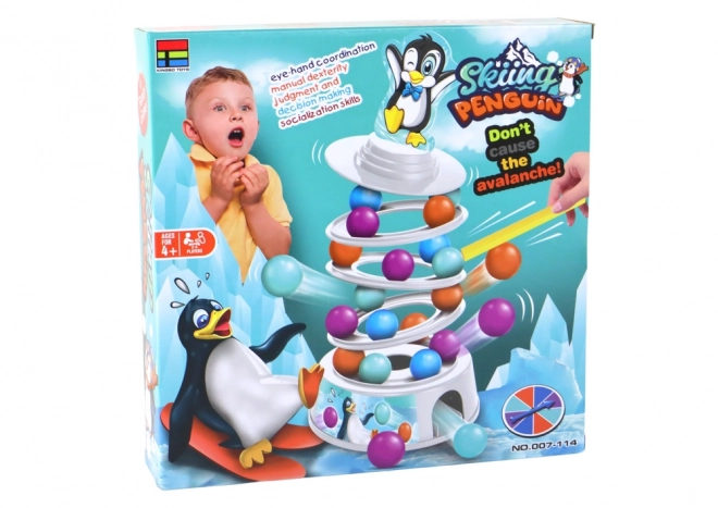 Geschicklichkeitsspiel Pinguin Rutsch Turm Kugeln