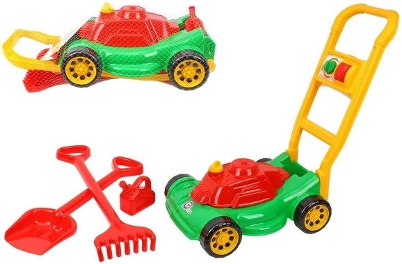 Kinder Kunststoff-Rasenmäher mit Zubehör