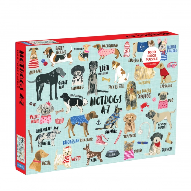 Galison Puzzle Hot Dogs A-Z 1000 Teile