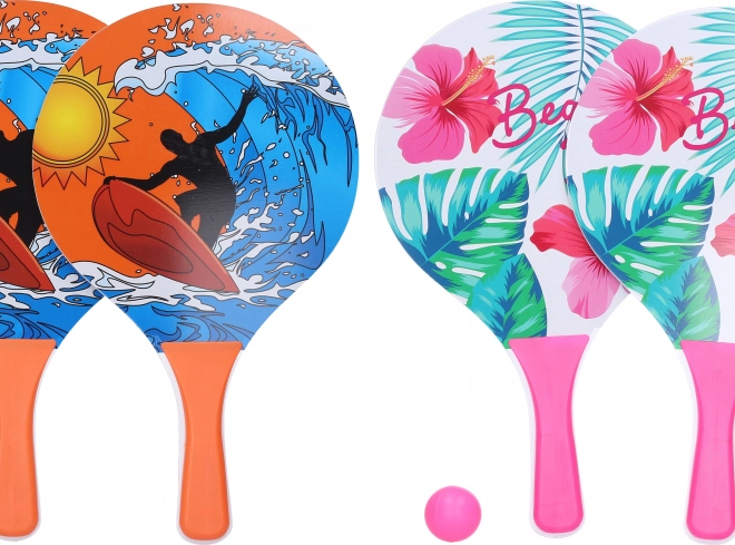 Strandtennis mit stylischem Motiv
