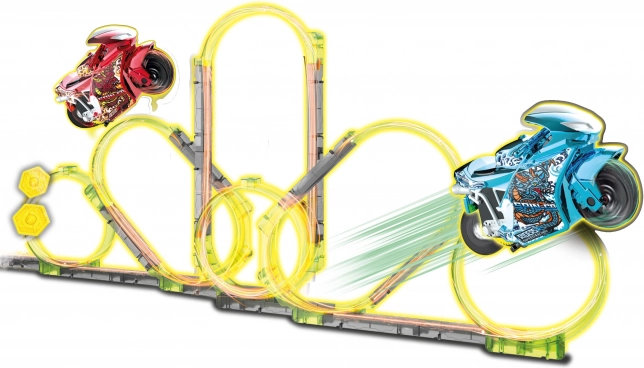 Spin and Build Superbahn mit zwei Motorrädern