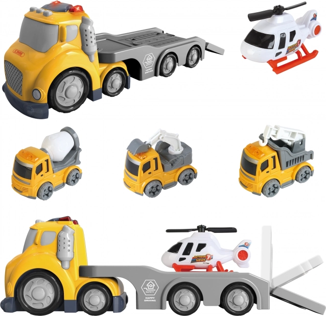 Gelbes Abschleppset WOOPIE City Truck mit Licht- und Soundeffekten