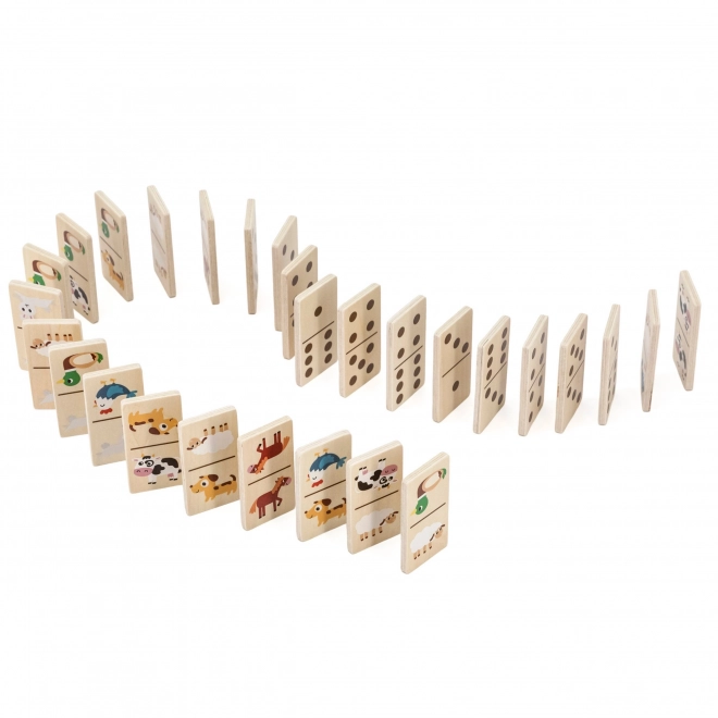 Viga Holz-Domino 2-in-1 Tiere und Zahlen