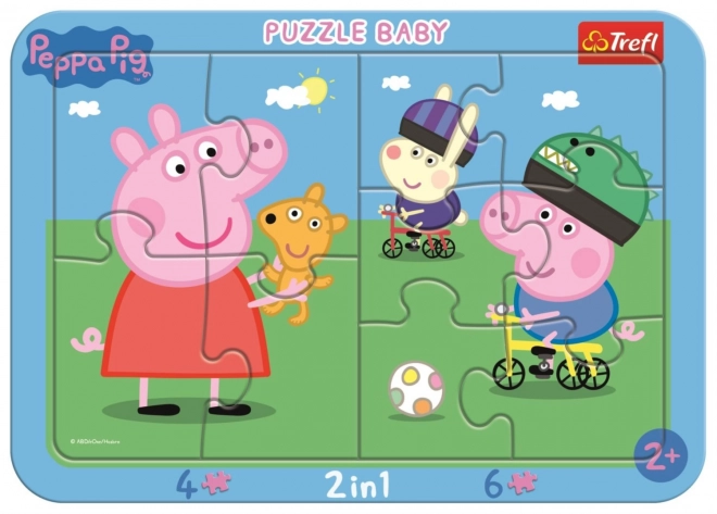 Fröhliches Schwein Peppa Rahmenpuzzle für Babys