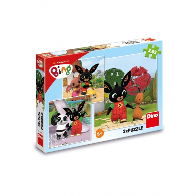 Dino Puzzle Bing spielt 3x55 Teile