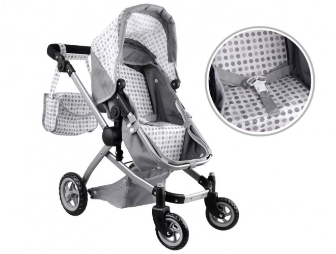 Multifunktionaler Puppenwagen 4-in-1 mit Wiege – grau