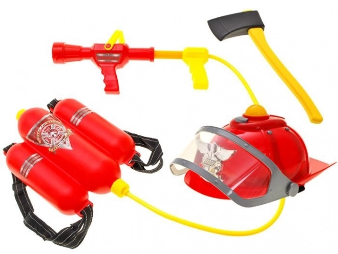 Feuerwehrmann-Set mit Helm, Licht, Sound und Feuerlöscher