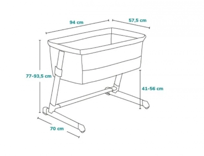 Babybett 5 in 1 Thomi Plus Grau Beton