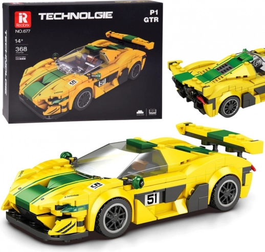 Technik-Bausatz Sportwagen gelb‑grün 368 Teile