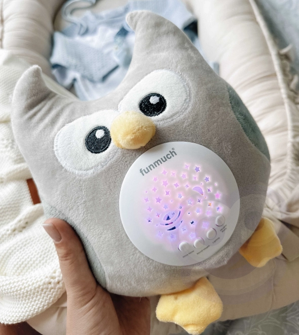 Plüsch Eule Nachtlicht Projektor 2-in-1 mit Schlafliedern - WOOPIE BABY