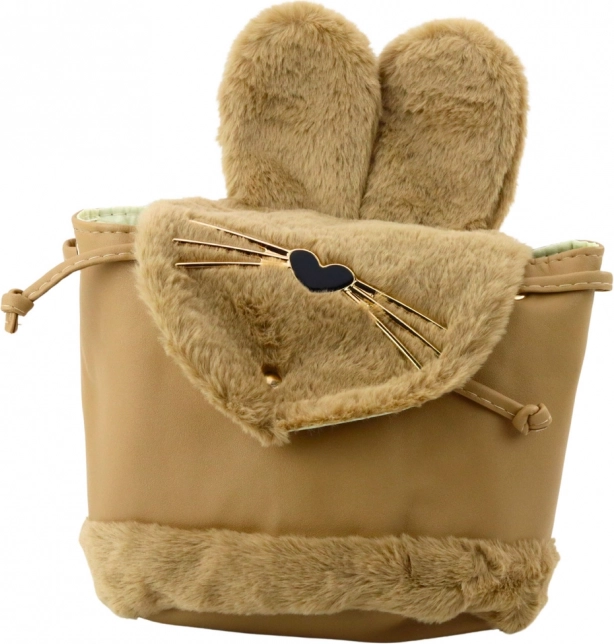 Kinder plüsch Rucksack mit verstellbarem Riemen beige 22cm 4L