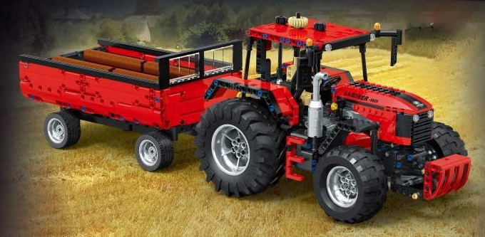 Bauset Traktor mit Anhänger, 1284 Teile