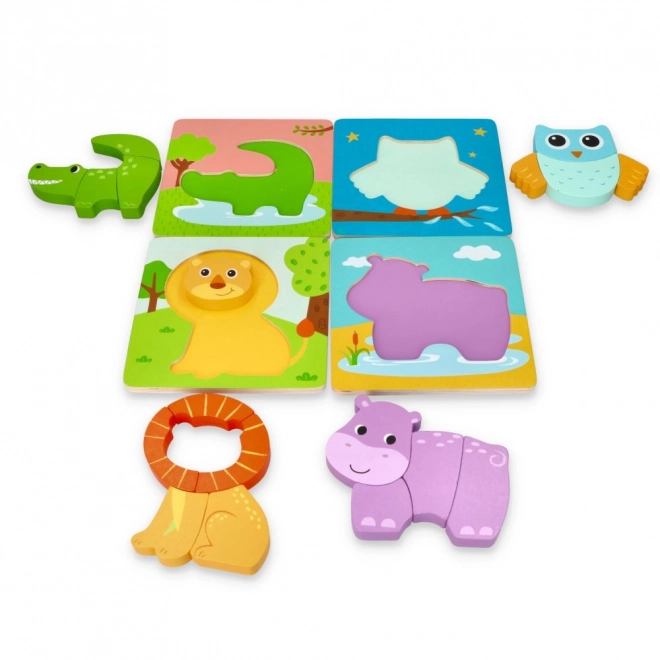 Set aus vier Tierpuzzles