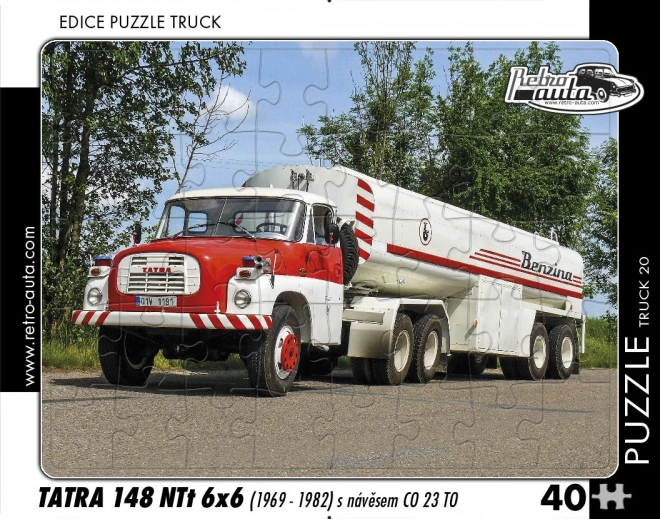 Retro-Puzzle LKW Tatra 148 mit Anhänger