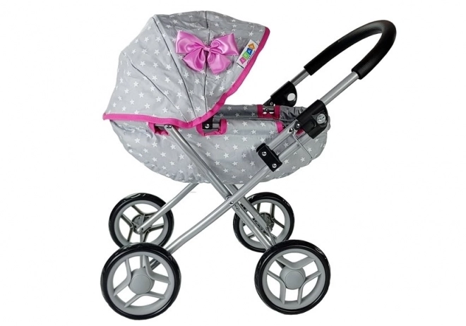 Puppenwagen Alice grau-rosa mit Sternchen