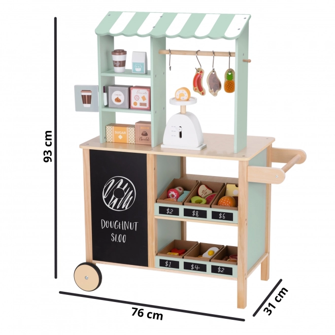 Woopie Green großer multifunktionaler Holzladen Food Truck Set