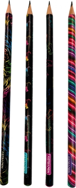 ASTRA dreikantiger HB-Bleistift mit Radiergummi Neon