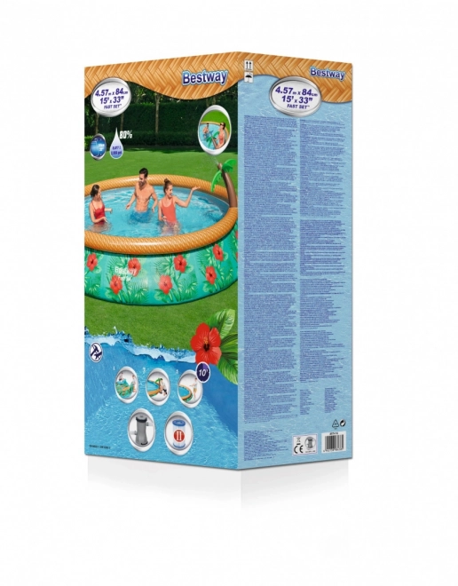 Aufblasbarer Pool mit tropischem Sprinkler Bestway 457 x 84 cm