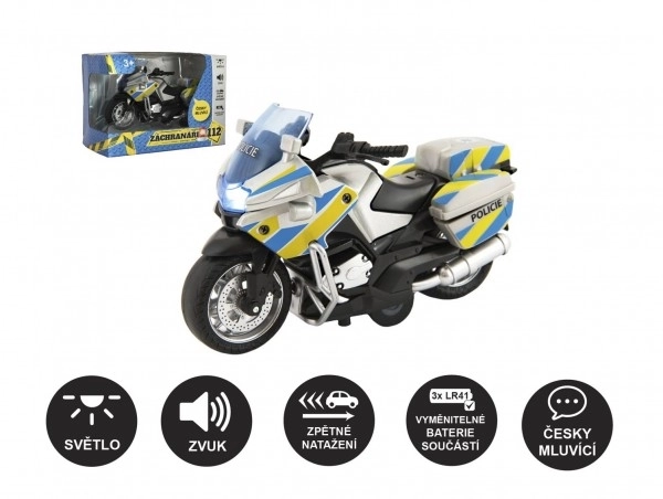 Polizeimotorrad mit Licht und Sound