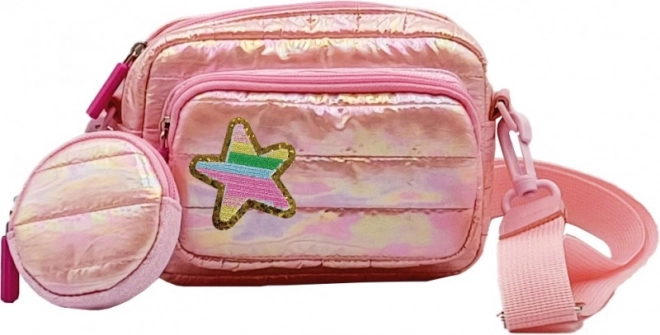 Flauschige rosafarbene Handtasche