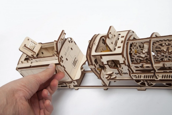 Ugears 3D Holzmechanik-Puzzle Dampflok mit Tender