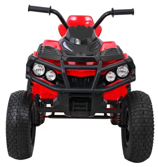 Kinderbatterie-Quad Rot + aufblasbare Räder + MP3-Radio + langsamer Start