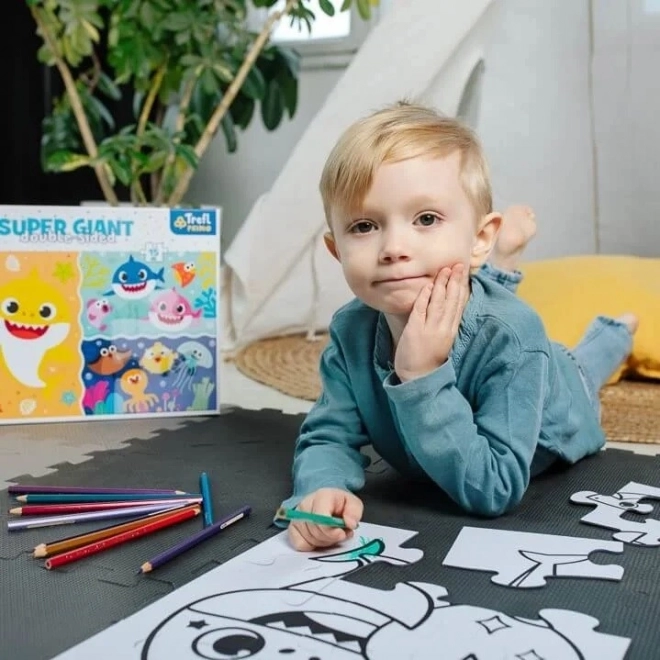 Zweiseitiges Puzzle Baby Shark SUPER RIESIG