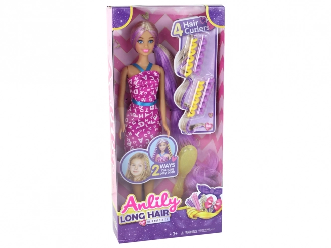 Anlily Puppe mit langen violetten Haaren