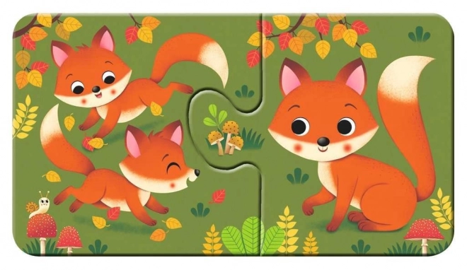 Erste Puzzles Tiere und ihre Jungen