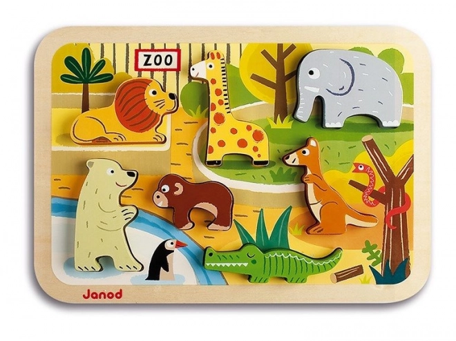 Janod Holzpuzzle Zoo Tiere