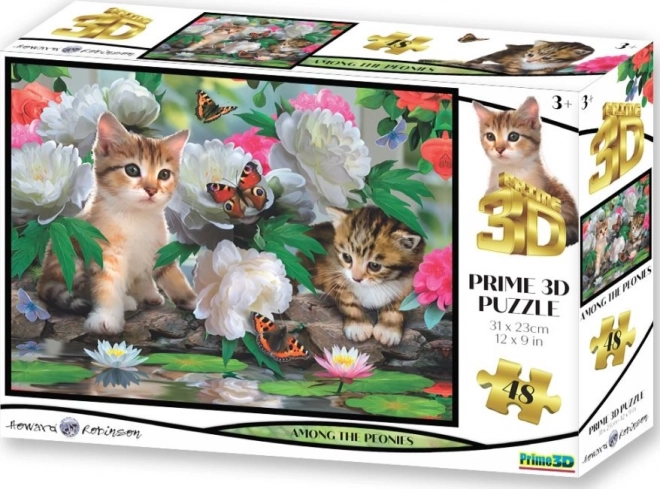 3D Puzzle - Zwischen Pfingstrosen