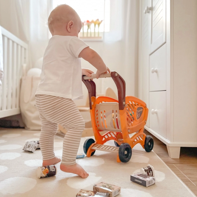 Einkaufswagen für Kinder mit beweglichen Teilen und 42 Accessoires