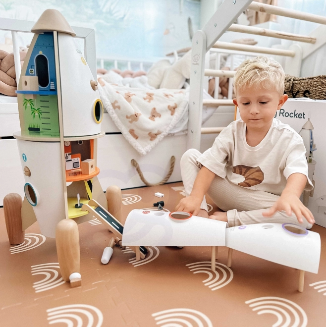 Klassische Welt Holzrakete Kinderhaus mit Figuren