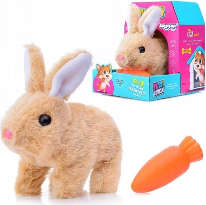 Interaktives Plüschkaninchen mit Möhre WOOPIE – beige