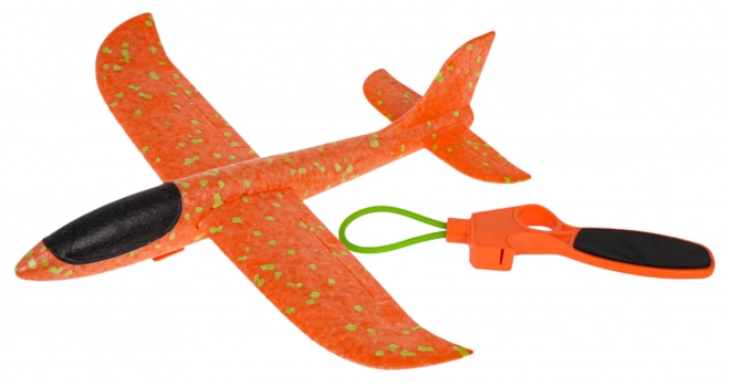 Styropor-Flugzeug mit Wurfhandstarter in Orange