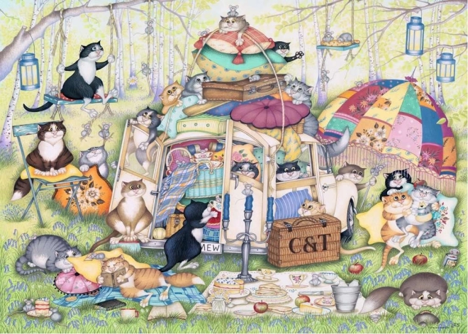 Puzzle Ravensburger Verrückte Katzen Sommernachmittag