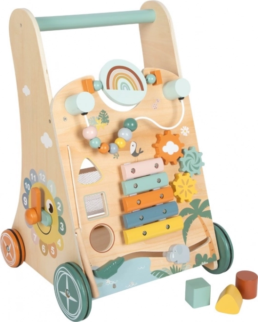 Safari-Lauflernwagen aus Holz für Kinder
