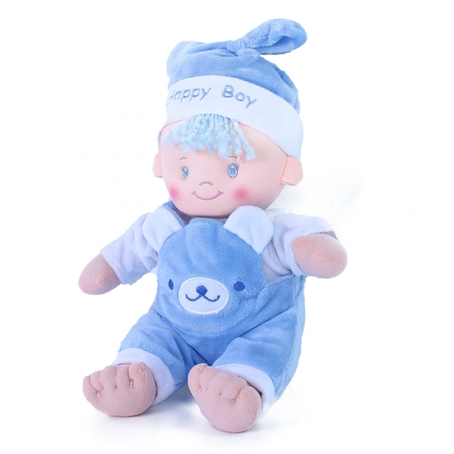 Stoffpuppe Baby Junge 25 cm Blau