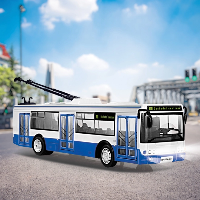 Trolleybus mit tschechischer Ansage 28 cm Blau