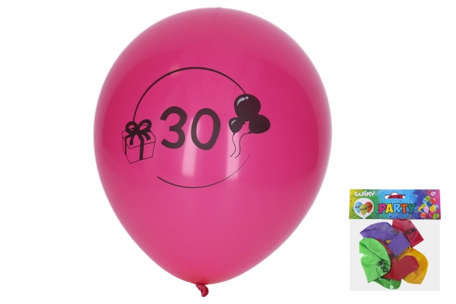 Geburtstagsballons Nummer 30 - 5er Set