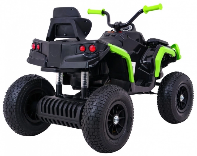 Kinder-Quad ATV Air Batterie Quad Schwarz-Grün + aufblasbare Räder + Radio MP3 + langsamer Start