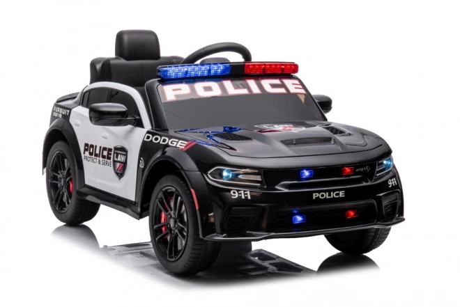 Elektrisches Kinderauto Dodge Charger Polizei Schwarz